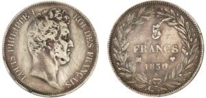 5 francs Louis-Philippe I tête nue tranche creux 1830 MA (Marseille) 5 francs Louis-Philippe I tête nue tranche creux 1830 MA (Marseille)