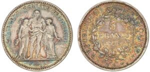 5 francs Hercule 1848 K (Bordeaux) 5 francs Hercule 1848 K (Bordeaux)