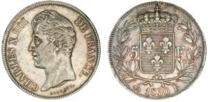 5 francs Charles X - 2ème type 1830 B (Rouen) 5 francs Charles X - 2ème type 1830 B (Rouen)