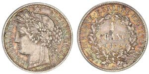 1 franc Cérès 1872 a (Paris)