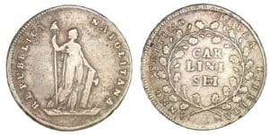 Italie - République de Naples - 6 carlini SD (1799) Italie - République de Naples - 6 carlini SD (1799)