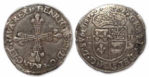 Henri IV - Quart d'écu Béarn 1590 (Morlaàs)