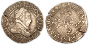 Henri III - Franc au col plat 1581 B (Rouen)