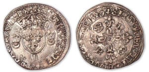 Henri II - Douzain aux croissants 1529 B (Rouen). Henri II - Douzain aux croissants 1529 B (Rouen).