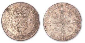 Henri II - Douzain du moulin 1555 A (Paris). Henri II - Douzain du moulin 1555 A (Paris).
