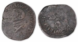 Henri IV - Demi-franc - Faux d'époque en bronze. Henri IV - Demi-franc - Faux d'époque en bronze.