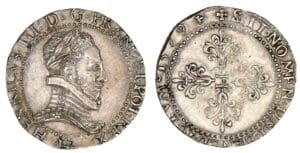 Henri III - Demi-franc au col plat 1579 H (La Rochelle)