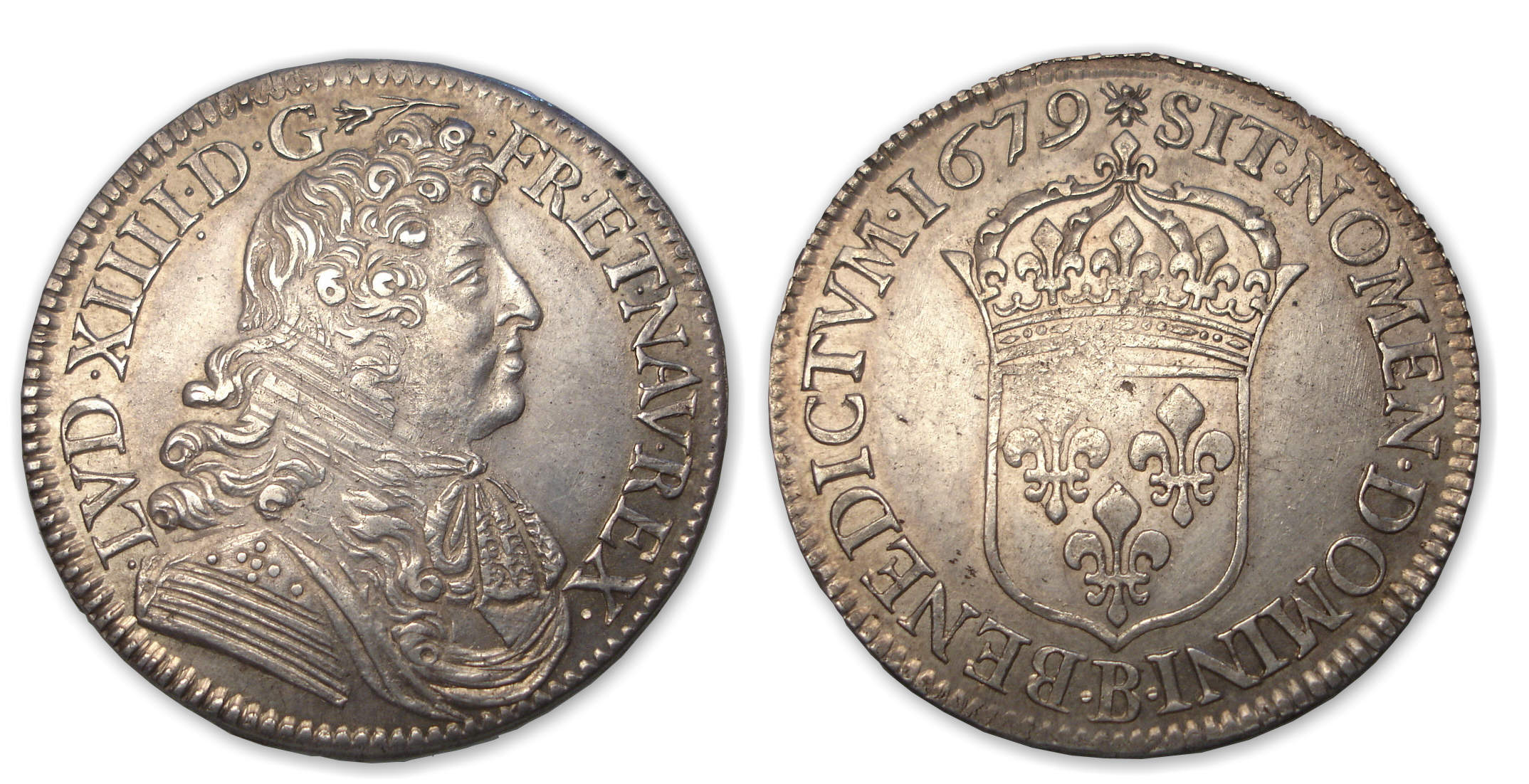Louis XIV - Demi-écu à la cravate 1679 L (Bayonne) Louis XIV - Demi-écu à la cravate 1679 L (Bayonne)