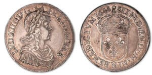 Louis XIV - Ecu à la mèche longue 1648 N (Montpellier).