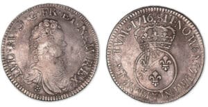 Louis XV - Ecu Vertugadin 1716 Y (Bourges).