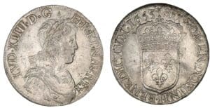 Louis XIV - Ecu à la mèche longue 1653 I (Limoges) trésor de Montrichard Louis XIV - Ecu à la mèche longue 1653 I (Limoges) trésor de Montrichard