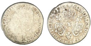 Louis XIV - Dixième d'écu aux trois couronnes 1711 X (Amiens)