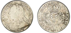 Louis XV - Cinquième d'écu aux lauriers 1728 D (Lyon)