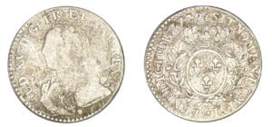 Louis XV - Dixième d'écu aux lauriers 1729 G (Poitiers)
