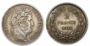 2 frs Louis-Philippe I 1842 W (Lille)