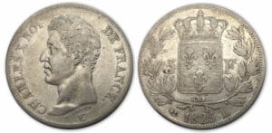 5 frs Charles X 1er type 1825 L (Bayonne)