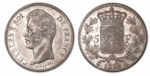 5 francs Charles X 2e type 1828 A (Paris). 5 francs Charles X 2e type 1828 A (Paris).