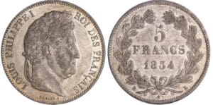 Louis-Philippe Ier (1830-1848) - 5 francs tête laurée 3ème type 1834 K (Bordeaux) Louis-Philippe Ier (1830-1848) - 5 francs tête laurée 3ème type 1834 K (Bordeaux)