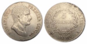 5 frs Bonaparte Premier Consul An 12 A (Paris)
