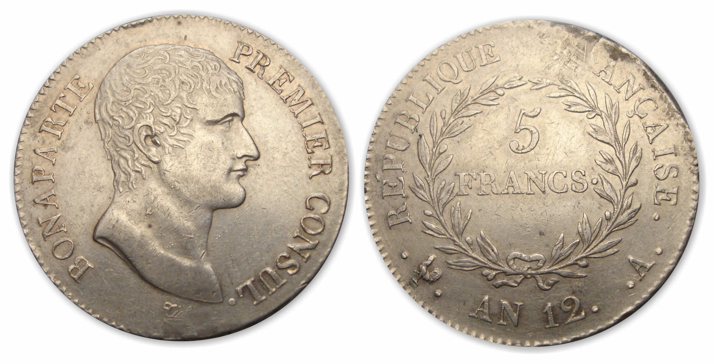 5 frs Bonaparte Premier Consul An 12 A (Paris) 5 frs Bonaparte Premier Consul An 12 A (Paris)