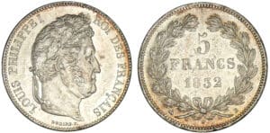 5 frfrancss Louis-Philippe I tête laurée 2ème type 1832 B (Rouen) 5 frfrancss Louis-Philippe I tête laurée 2ème type 1832 B (Rouen)