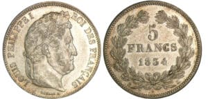 5 francs Louis-Philippe Ier tête laurée - 2ème type - 1834 K (Bordeaux) 5 francs Louis-Philippe Ier tête laurée - 2ème type - 1834 K (Bordeaux)