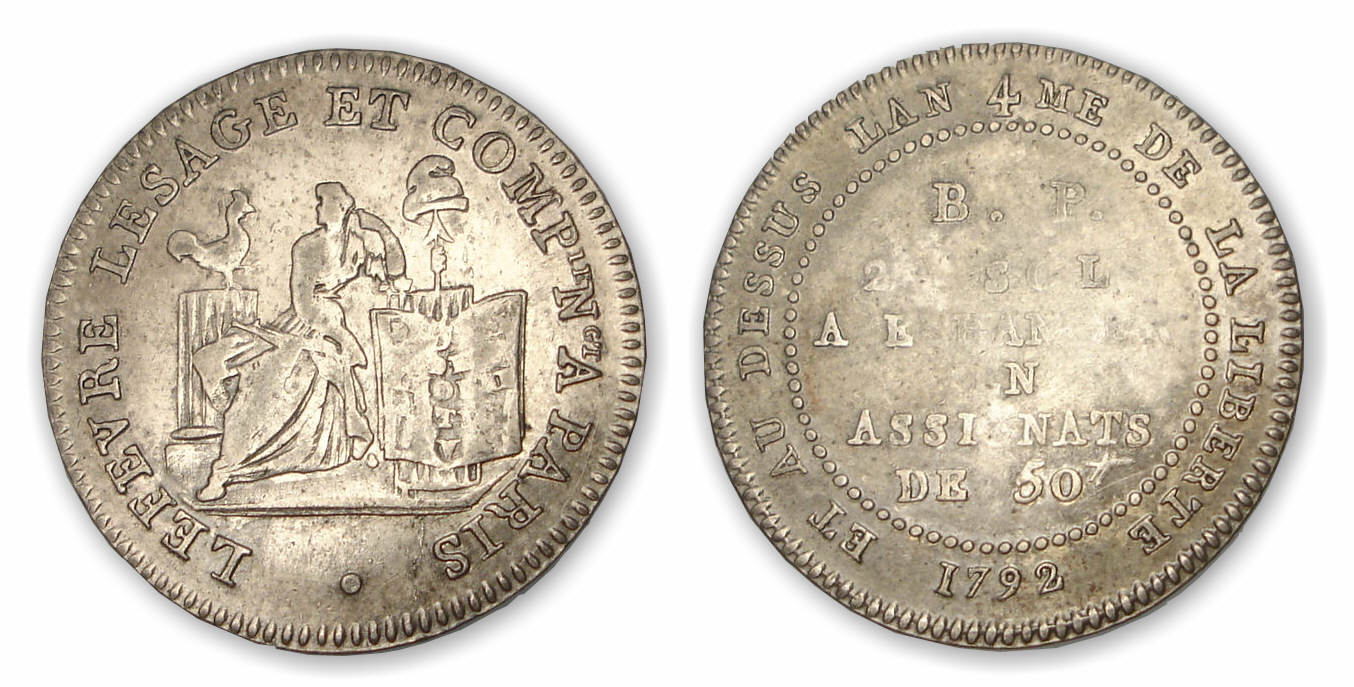 20 sols de Lefèvre Lesage et Cie - 1792 20 sols de Lefèvre Lesage et Cie - 1792