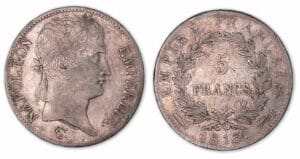 5 francs Napoléon revers Empire 1813 (Utrech). 5 francs Napoléon revers Empire 1813 (Utrech).