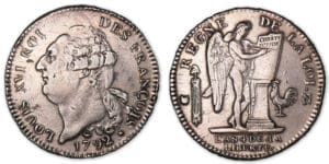Ecu de 6 livres type FRANCOIS 1792 N (Montpellier) 2e semestre. Ecu de 6 livres type FRANCOIS 1792 N (Montpellier) 2e semestre.