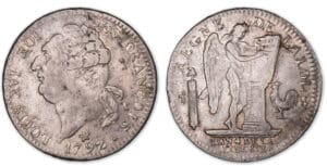 Ecu de 6 livres type FRANCOIS 1792 W (Lille) 2e semestre. Ecu de 6 livres type FRANCOIS 1792 W (Lille) 2e semestre.