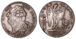 Ecu de 6 livres type FRANCOIS 1793/2 K (Bordeaux). Ecu de 6 livres type FRANCOIS 1793/2 K (Bordeaux).