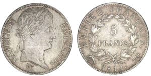 5 francs Napoléon revers Empire 1812 r (Rome) 5 francs Napoléon revers Empire 1812 r (Rome)