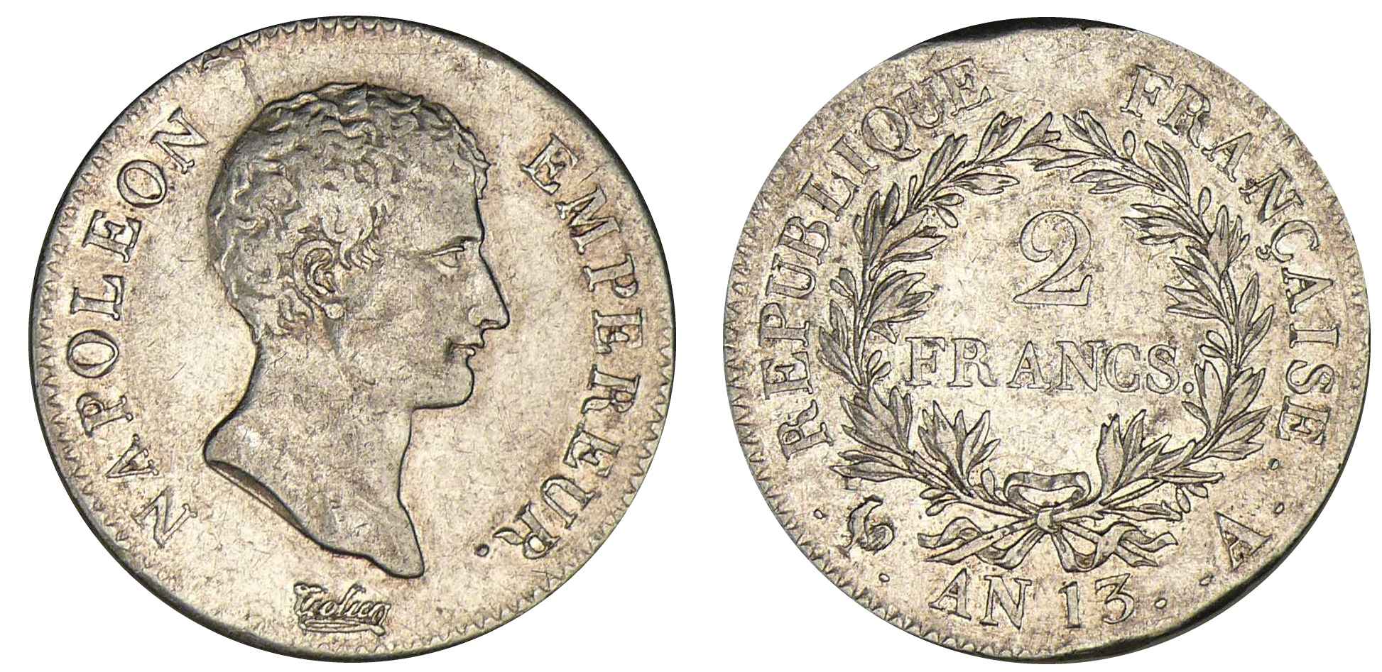 2 francs Napoléon Empereur An 13 A (Paris) 2 francs Napoléon Empereur An 13 A (Paris)