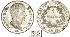 Napoléon 1er (1804-1814) - 1 franc An 13 A (Paris) Napoléon 1er (1804-1814) - 1 franc An 13 A (Paris)