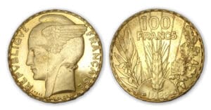 100 frs Bazor essai 1929 Bronze aluminium