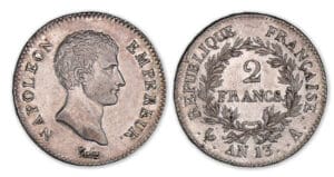 2 francs Napoléon Empereur An 13 A (Paris)