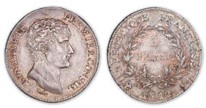 1 franc Bonaparte Premier Consul An 12 A (Paris)
