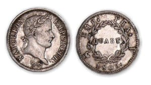 1/4 franc Napoléon revers emp. fra 1809 A (Paris)