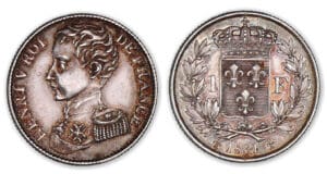 1 franc Henri V Comte de Chambord 1831 1 franc Henri V Comte de Chambord 1831
