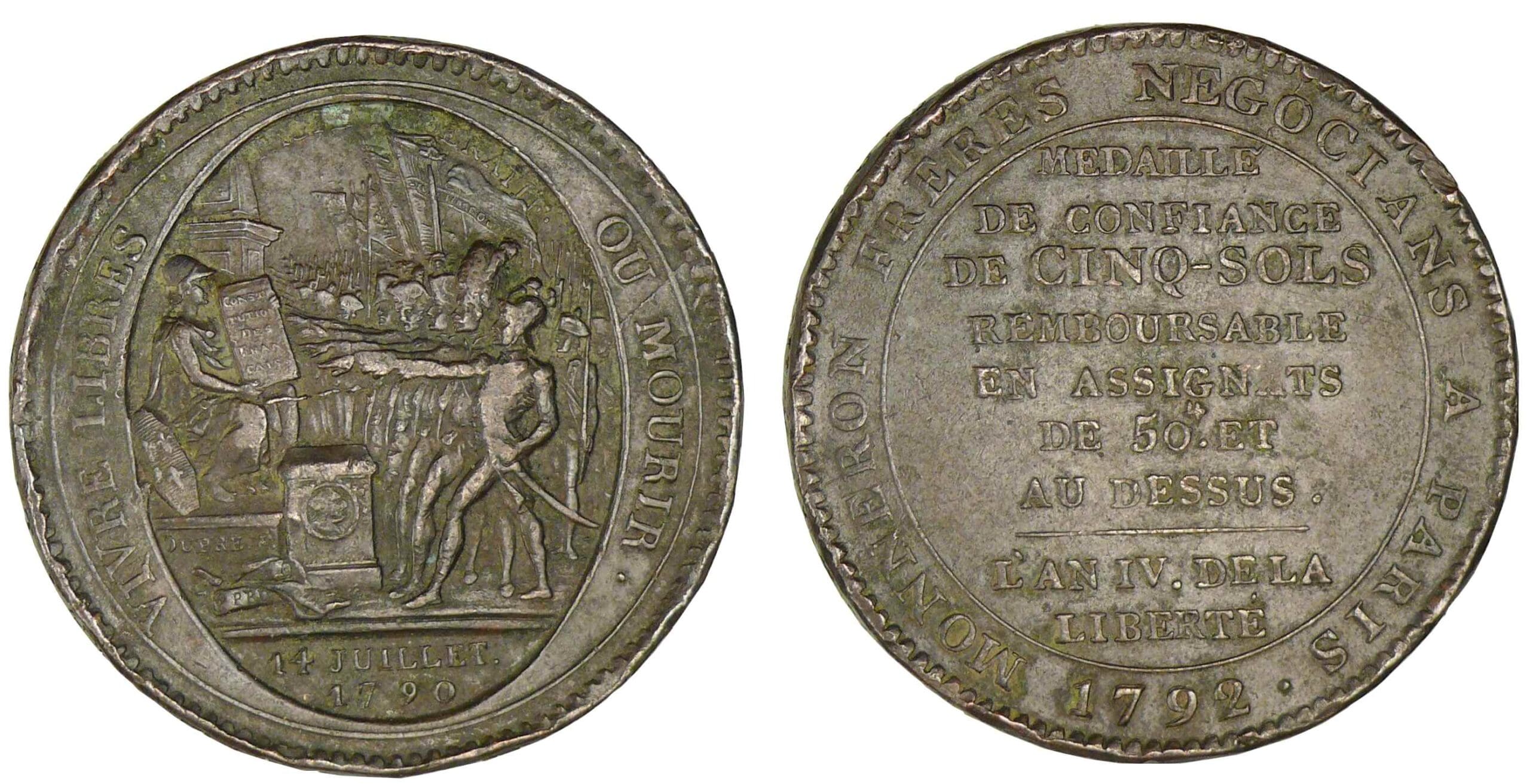 Monneron de 5 sols 1792 Monneron de 5 sols 1792
