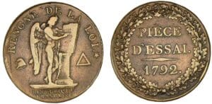 Essai pour le type conventionnel du 5 centimes 1792 Essai pour le type conventionnel du 5 centimes 1792