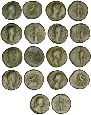 Lot de 9 sesterces