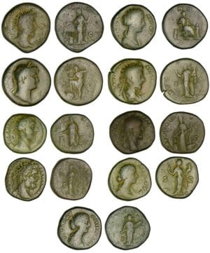 Lot de 9 sesterces