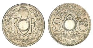 5 centimes Lindauer. av. et ap date .1939. sans perforation