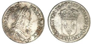 Louis XIV - Demi-écu à la mèche longue 1655 A (Paris)