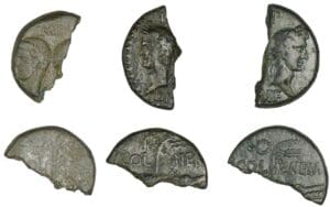 Agrippa et Auguste - lot de 3 1/2 as de Nîmes Agrippa et Auguste - lot de 3 1/2 as de Nîmes
