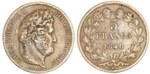 5 francs Louis-Philippe I - tête laurée - 3ème type - 1846 A (Paris ) - Faux d'époque