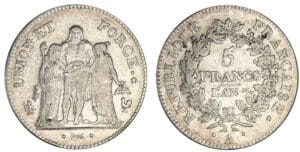 5 francs Hercule union et force- An 7 A (Paris) 5 francs Hercule union et force- An 7 A (Paris)