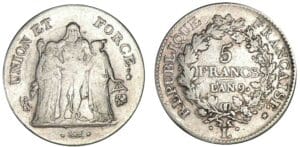5 francs Hercule union et force - An 9 L (Bayonne) 5 francs Hercule union et force - An 9 L (Bayonne)
