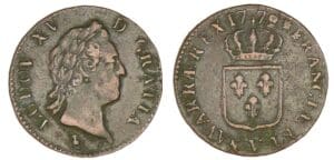 Louis XV - Sol à la vieille tête 1772 V (Troyes) Louis XV - Sol à la vieille tête 1772 V (Troyes)